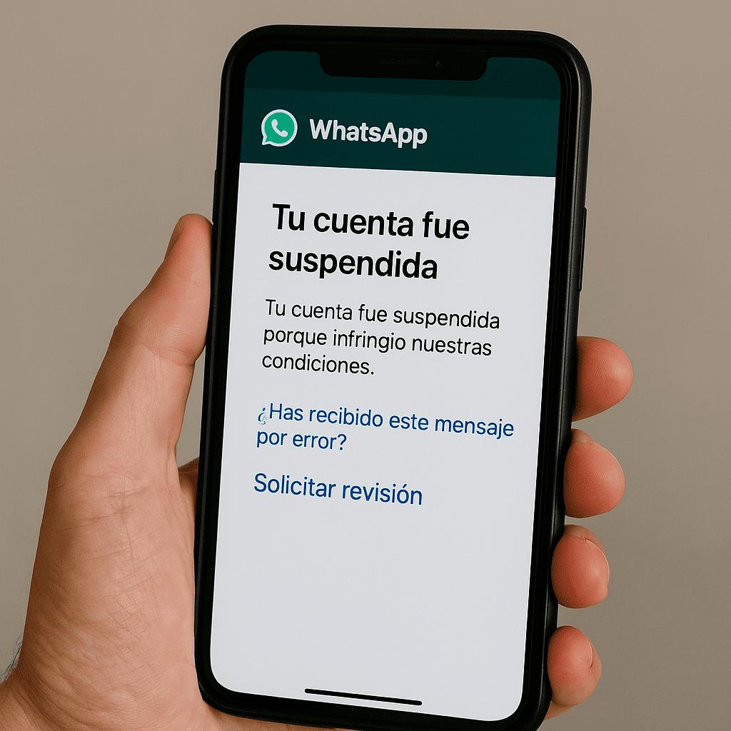 WhatsApp suspendido sin motivo