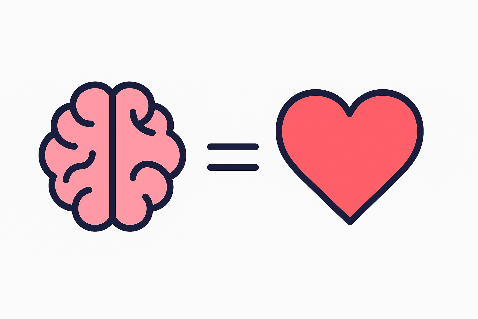 Ícono de cerebro y corazón representando estrategia digital emocional y práctica