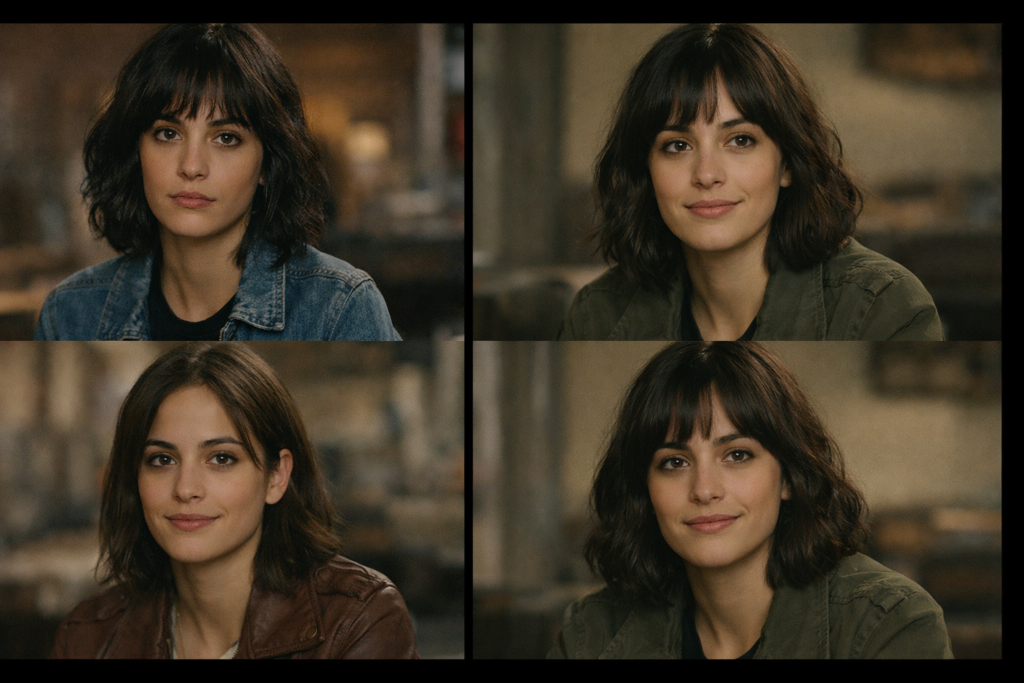 Comparativa de personaje inconsistente vs personaje consistente entre escenas