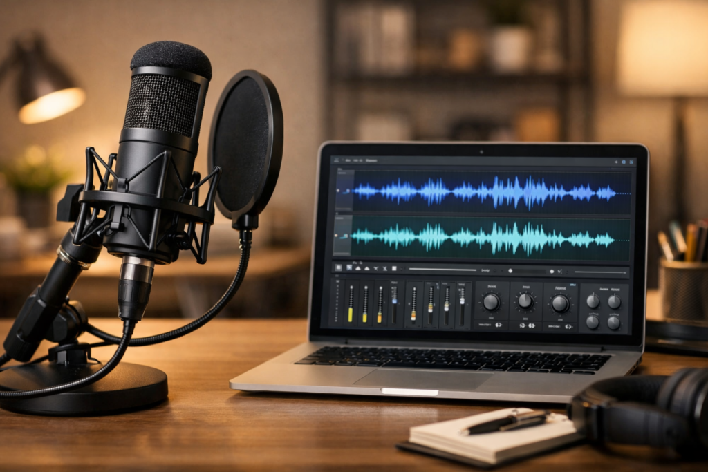 Audio claro y voz en off para videos en herramientas de comunicación para empresas
