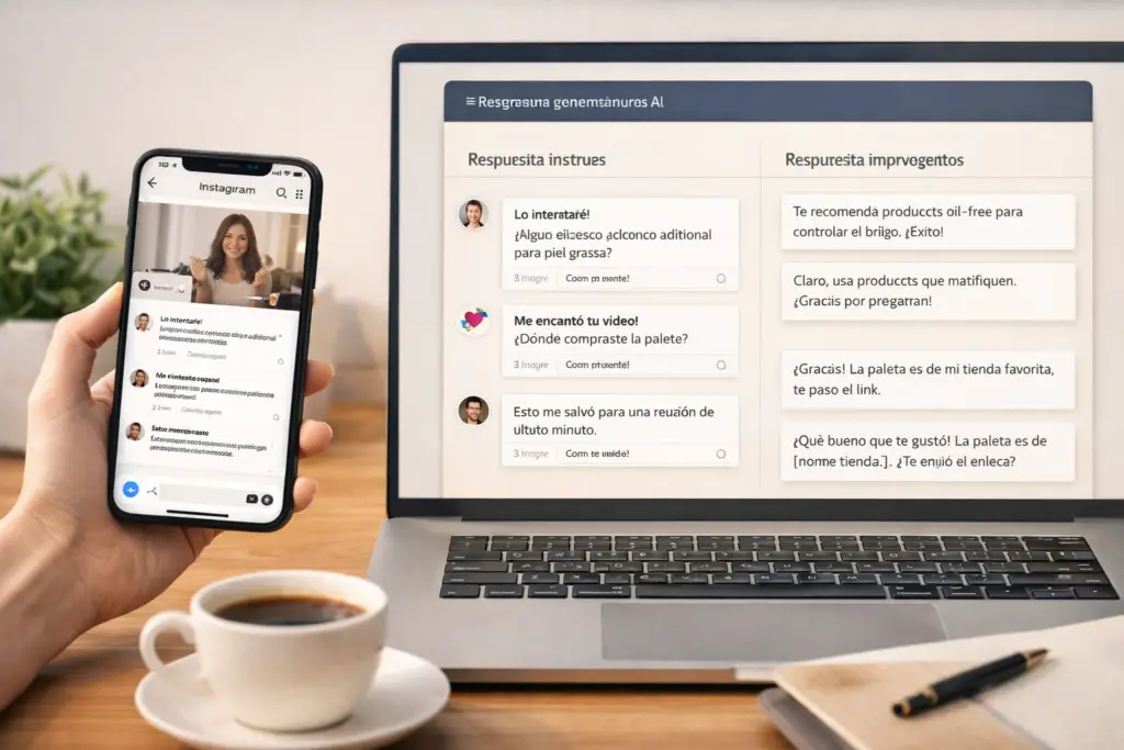 Responder comentarios con Claude Claude para Instagram como apoyo para responder comentarios y dudas de clientes